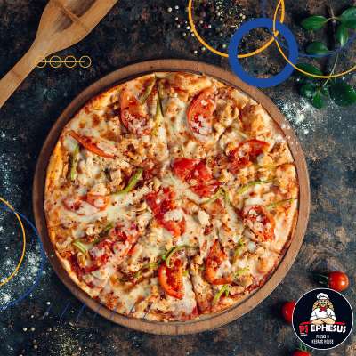 Freshly baked pizza served in Papa Jaffer's, Edinburgh